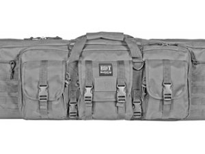 Bulldog Cases, Deluxe Tactical Rifle Case, Fits Single Rifle, Three Front Acc. Pockets, Large Main Front Pocket, Back Pack Straps, 36" Soft Case, Seal Gray
