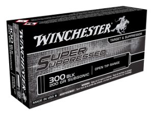 Winchester Ammunition, Super Suppressed, 300 Blackout, 200 Grain, Open Tip, 20 Round Box