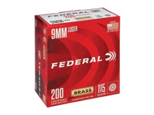 Federal, Champion, 9MM, 115 Grain, Full Metal Jacket, 200 Round Box