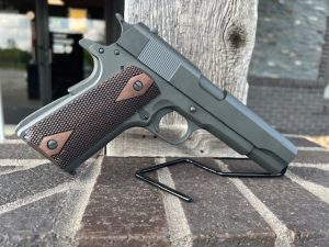 Used Tisas 1911 Government .45 ACP Semi-Automatic Pistol, 5" Barrel, 7+1 Capacity, Parkerized Finish with Wood Grips - 1911A1GOVT