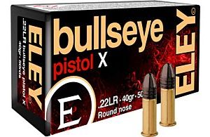 ELEY 40 grain bullseye .22LR Round Nose 50 Round Box