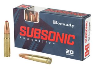 Hornady, Subsonic, 300 Blackout, 190 Grain, Sub-X, 20 Round Box