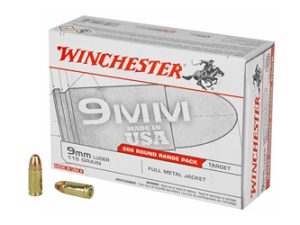 Winchester Ammunition, USA, 9MM, 115 Grain, Full Metal Jacket, 200 Round Box