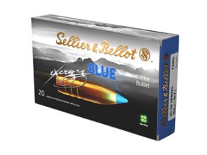 S&B Exergy Blue Bullet, Rifle Ammunition, 30-06 Springfield, 165 Grains, Lead Free Tipped Boat Tail, 20 Rounds per Box